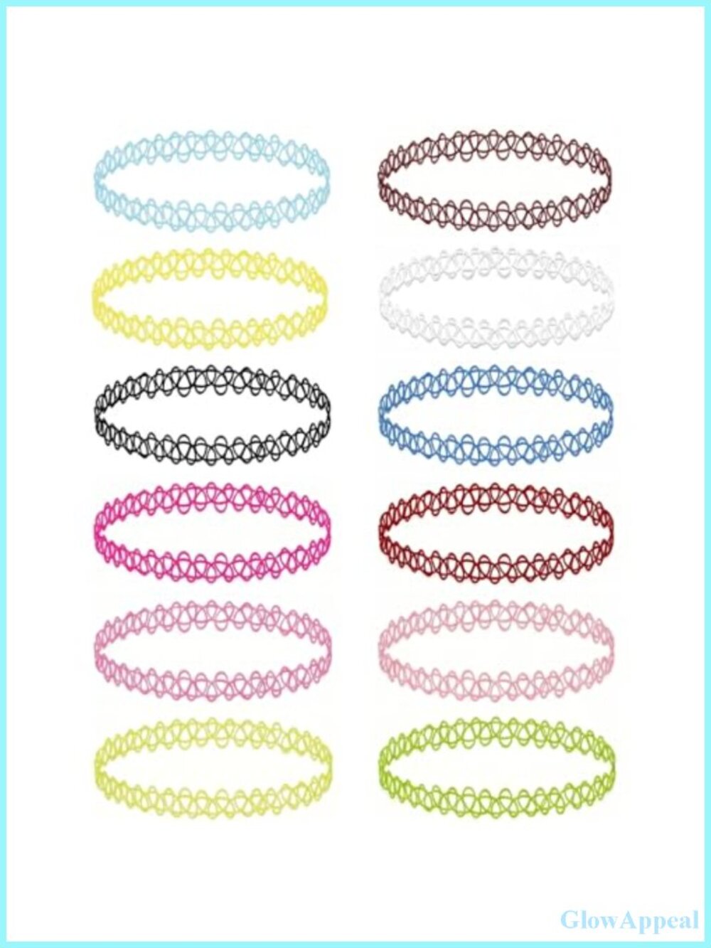 12 Pack 90s Y2K Tattoo Choker Necklace Set for Women Stretch Elastic Retro